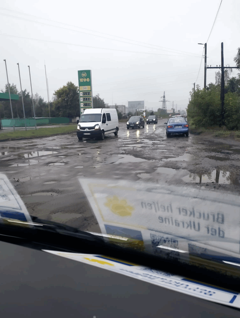 Schlechte Straßenverhältnisse in der Ukraine